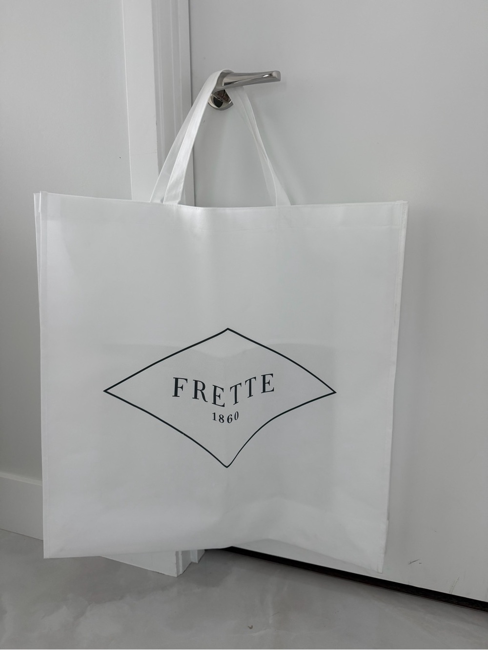 Frette 1860 Fabulous Giant Reusable White Logo Shopping Tote